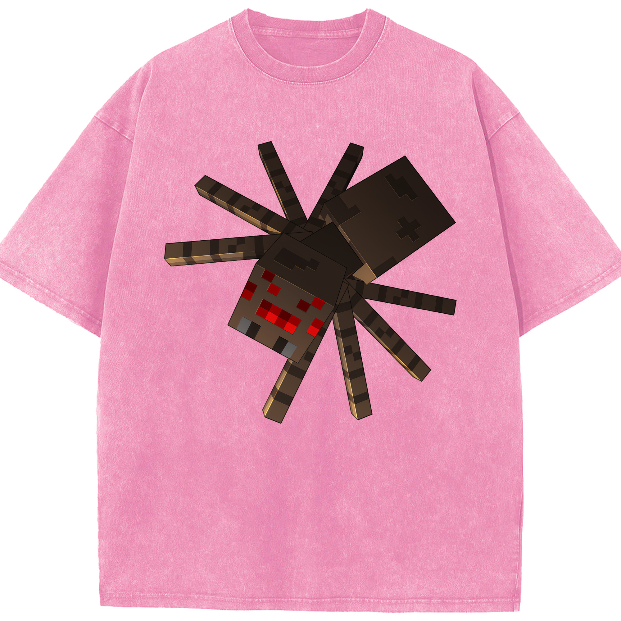 （画像用） マインクラフト ブロックの世界 Minecraft MC Block world 綿100% ヴィンテージ風 半袖Tシャツ（フロントプリント）